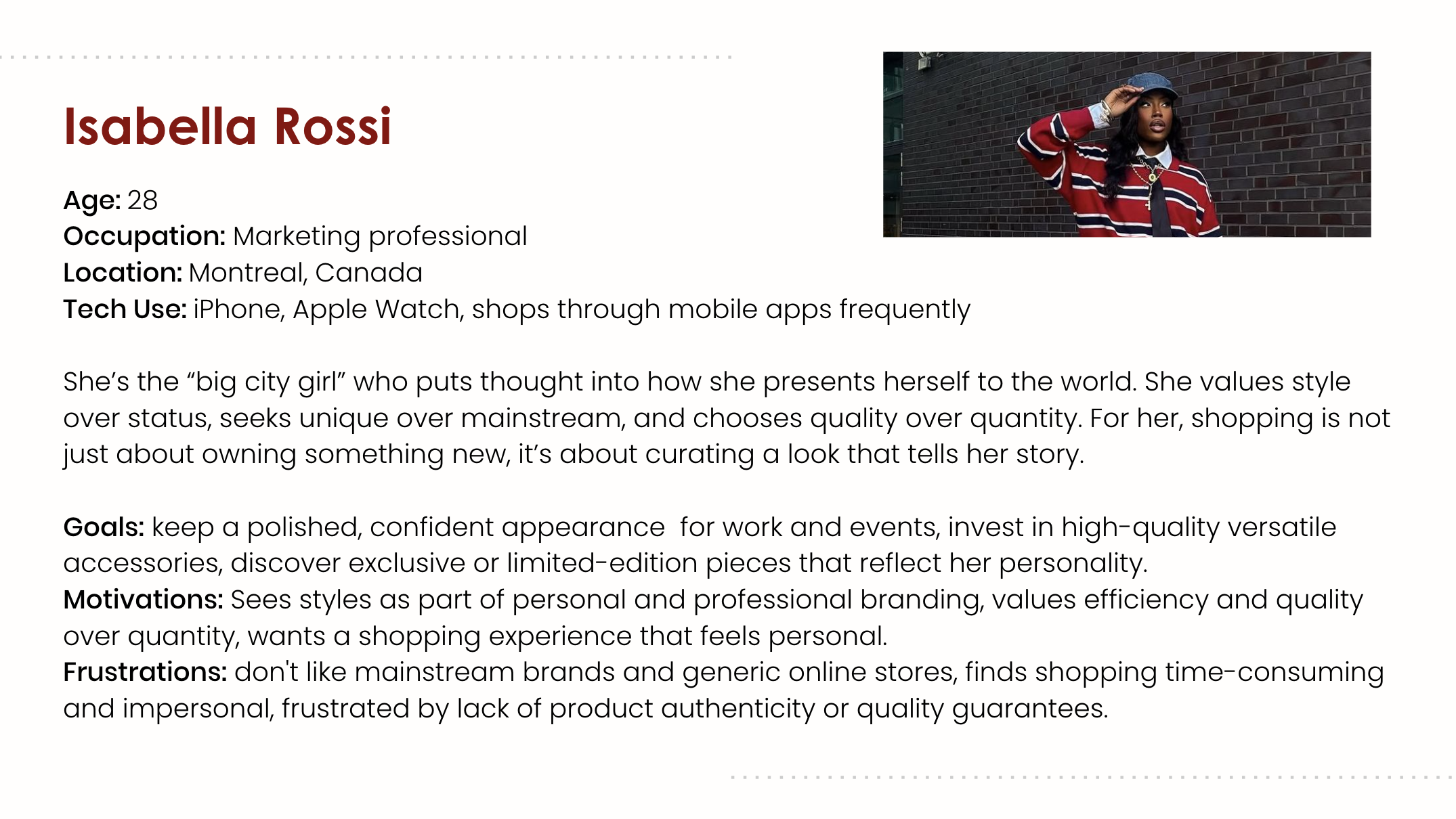 Scarlett — user persona 3