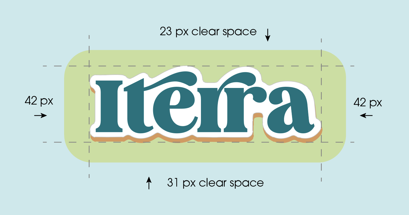 Iterra logo clear space and spacing guidelines